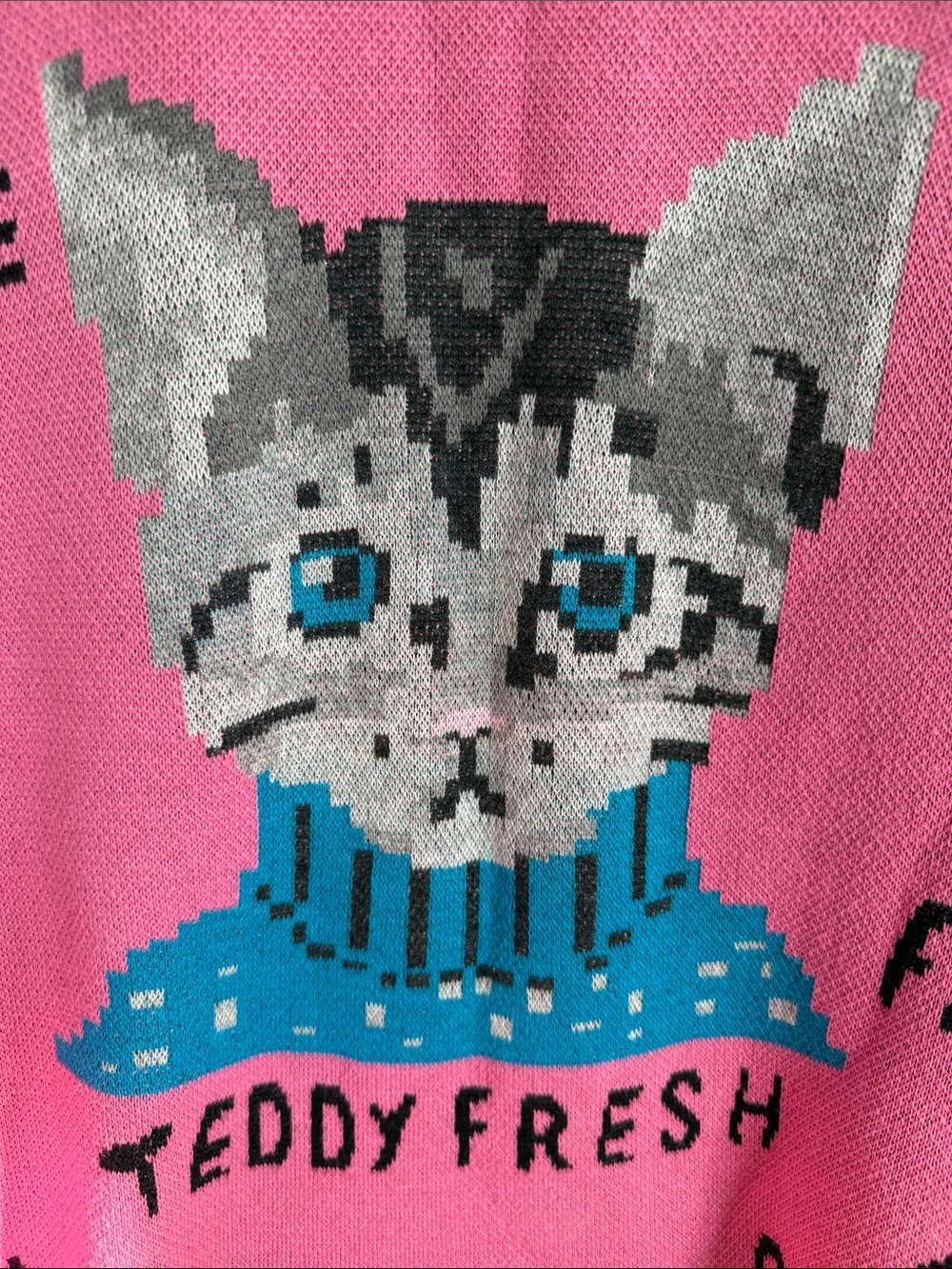 Teddy Fresh Pink Cat Graphic Knit Sweater - Picture 3 of 8